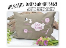 Stickdatei - ITH Kissen Willkommen Baby